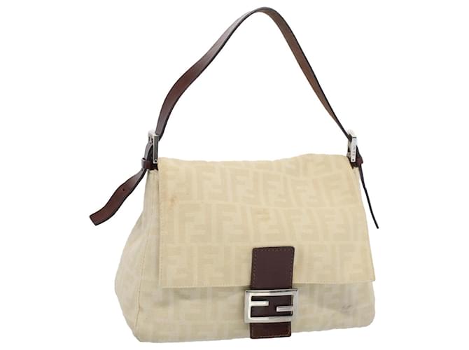 Baguette Baguete Fendi Mamma Bege Lona  ref.1066192