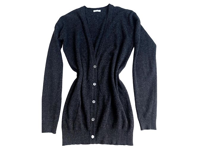 Ballantynes Strickjacke aus Kaschmir mit Perlmuttknöpfen Anthrazitgrau