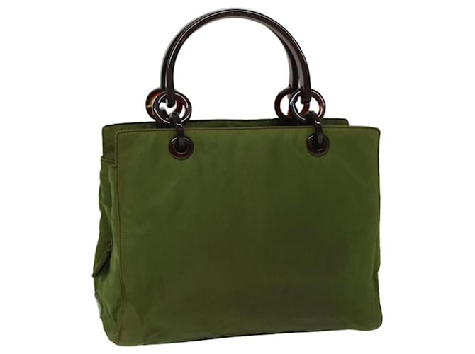 PRADA Hand Bag Nylon Green Auth cl765  ref.1066447