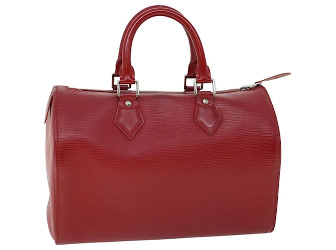 Louis Vuitton Epi Speedy 25 Bolsa de Mão Castelhano Vermelho M43017 Autenticação de LV 53961 Couro  ref.1066465