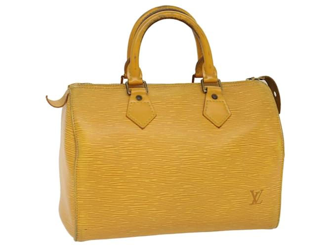 Louis Vuitton Epi Speedy 25 Bolsa de mão Tassili Yellow M43019 Autenticação de LV 53603 Couro  ref.1066468
