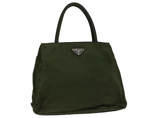 PRADA Hand Bag Nylon Green Auth cl760  ref.1066494