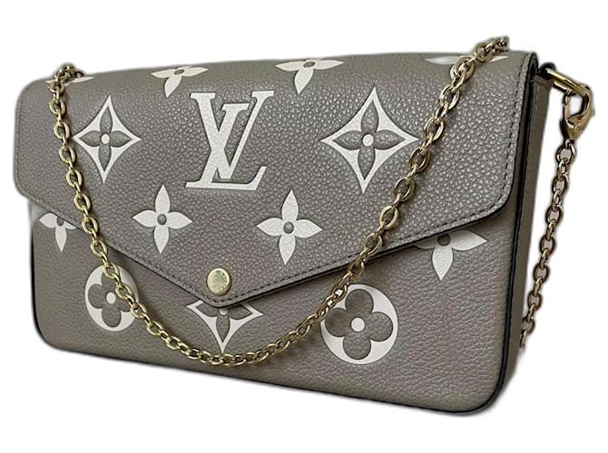 Louis Vuitton Pochette Félicie Grey Leather  ref.1066582