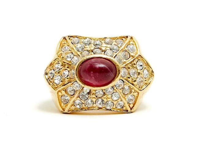 Christian Dior Anel extravagante de diamantes Ruby TDD49 US4.75 Dourado Metal  ref.1066587