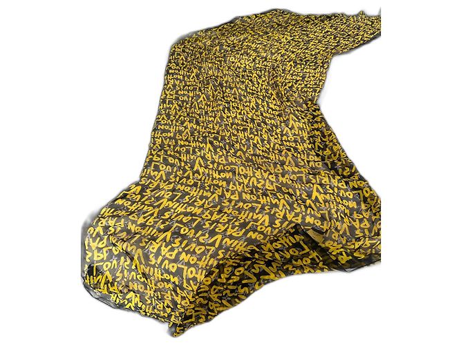 Sciarpa Louis Vuitton in seta nera Nero 