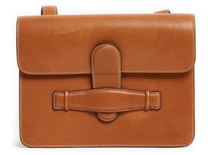 Céline Phoebe Philo 2018 Bolsa simétrica em couro natural Caramelo