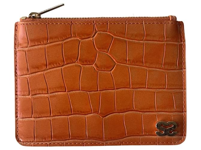 Sandro Purses, wallets, cases Orange Leather  ref.1066629