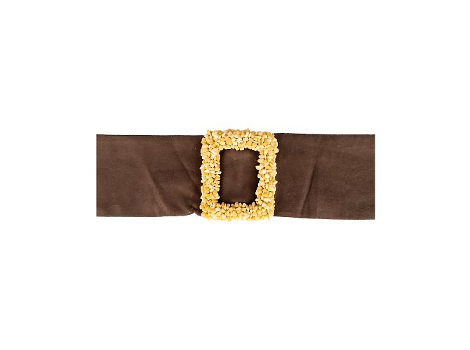 Autre Marque Cintura Collezione Privée In Pelle Scamosciata Marrone