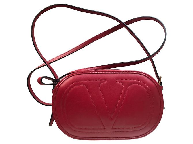 Bolsa Valentino de couro vermelha Vermelho