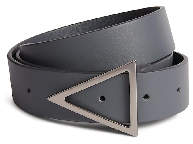 Bottega Veneta Cintura in pelle Triangle Grigio Grey Leather  ref.1066691