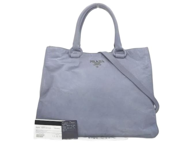 Tote Prada Leder Tragetasche in gutem Zustand Grau  ref.1066747