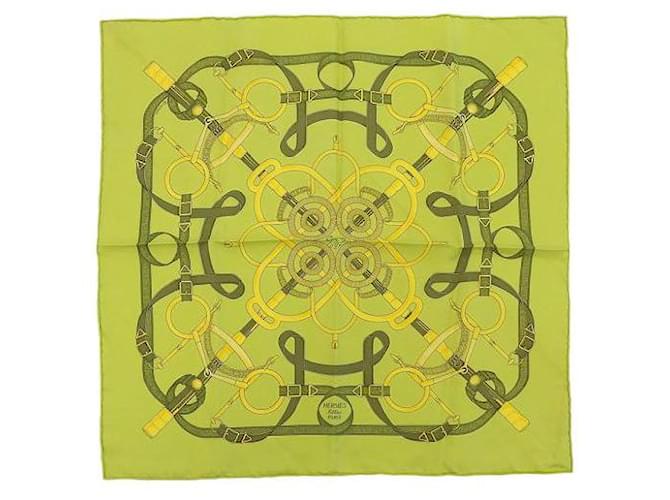 Hermès Carré Eperon d'Or Silk Scarf Green Cotton  ref.1066750