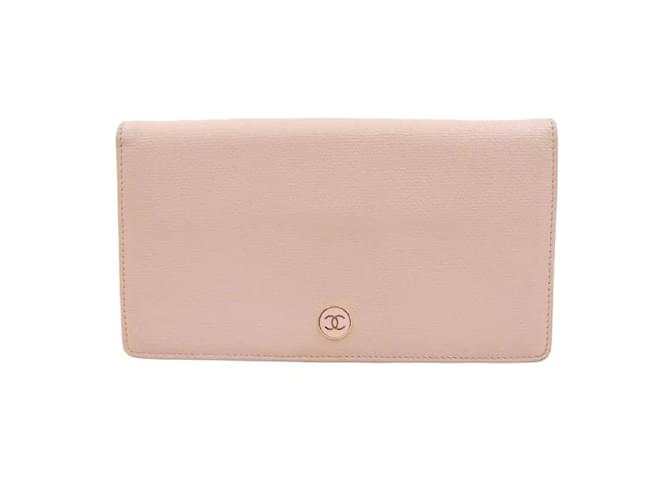 Chanel Leather Bifold Wallet A20904 Pink Pony-style calfskin  ref.1066775