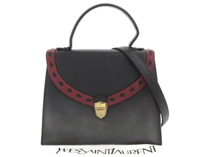 Yves Saint Laurent Diamond Cut Leather Handbag Black  ref.1066782