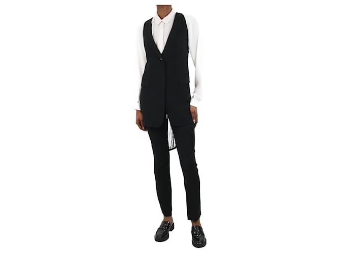 Jil Sander Black embellished waistcoat and trousers set - size DE 34 Viscose  ref.1066838