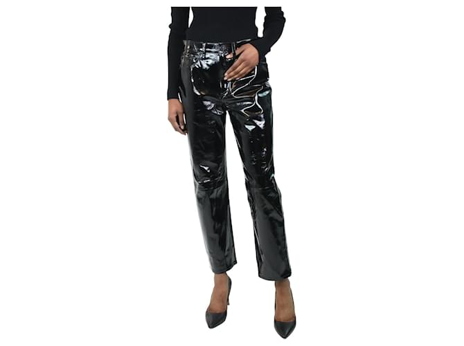 Rag & Bone Pantalon droit vernis noir - taille W26 Cuir  ref.1066839
