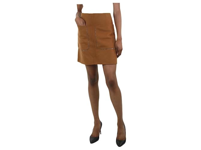 Autre Marque Brown wool blend pocket skirt - size IT 38  ref.1066867