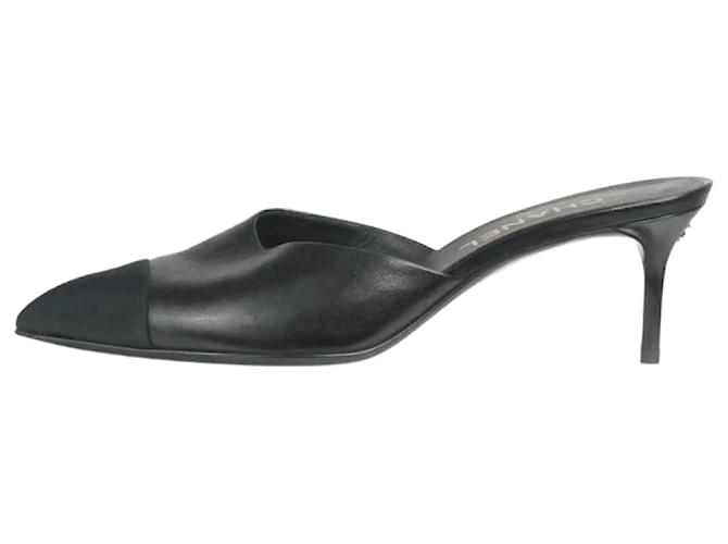 Chanel Black leather pointed-toe mules - size EU 38.5 ref.1066871 - Joli  Closet