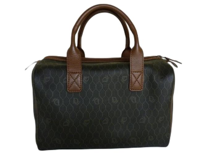 Dior Handbags Brown Leather Cloth  ref.1067087