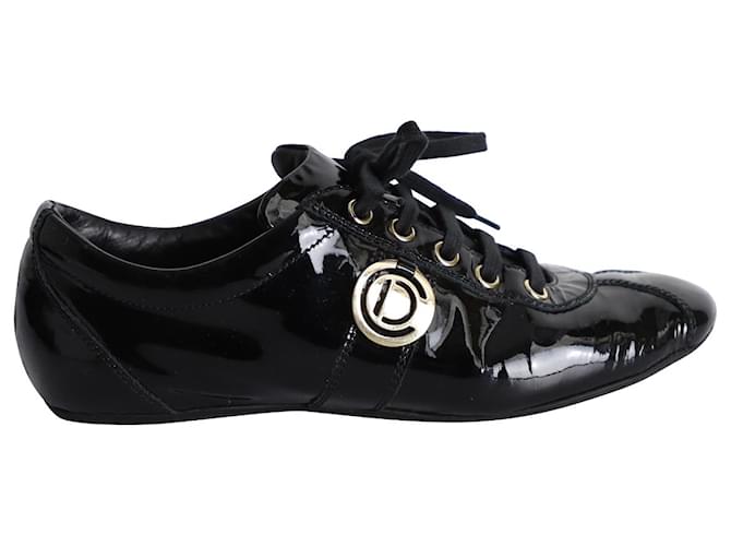 Sneakers basse Dior in pelle verniciata nera Nero  ref.1067107