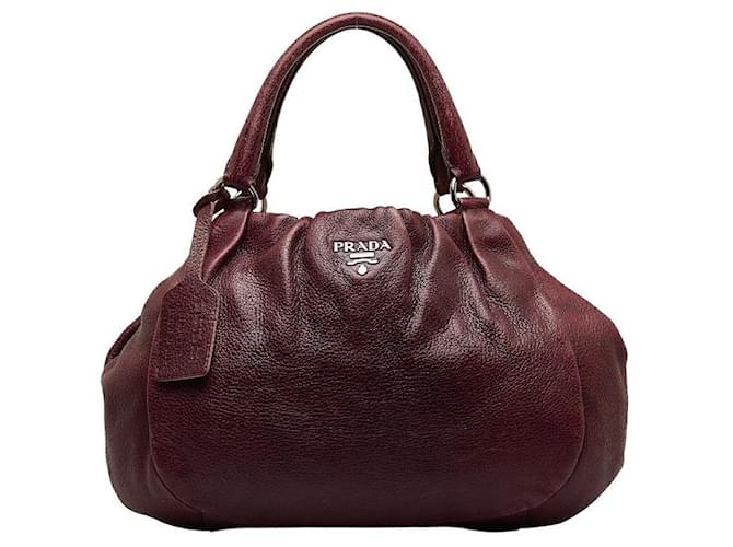 Prada Leather Handbag Red  ref.1067131
