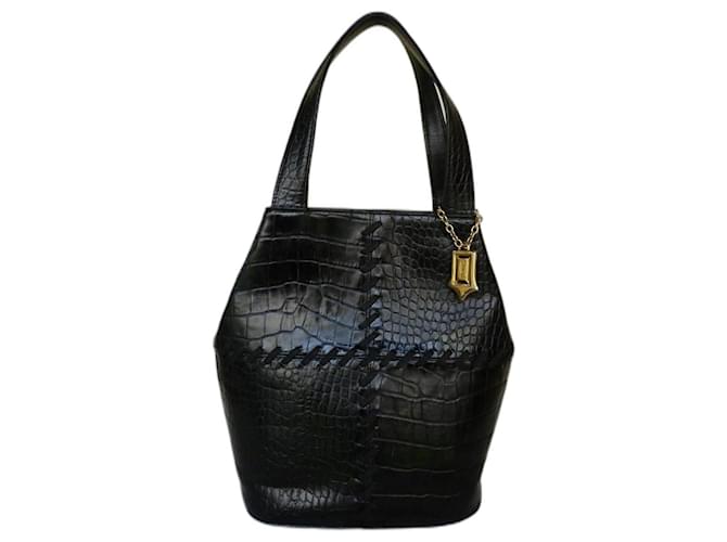 Yves Saint Laurent Handbags Black Leather Nubuck  ref.1067234
