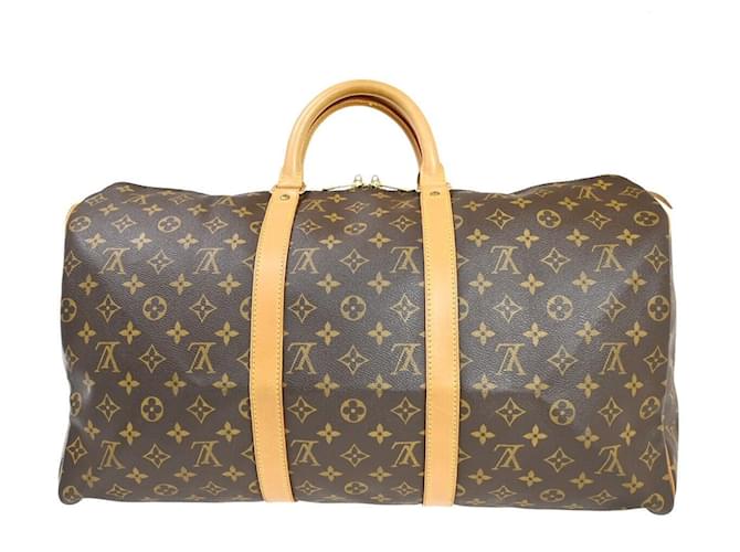 Louis Vuitton Keepall 50 Brown Cloth  ref.1067361
