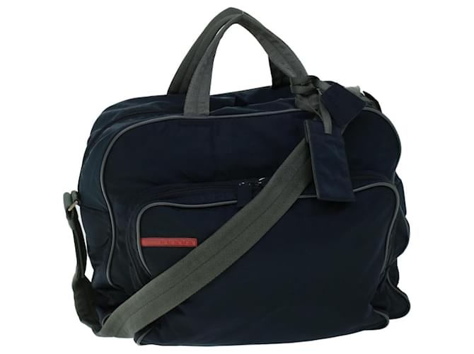 PRADA Sports Boston Tasche aus Nylon 2Weg Navy Red Auth ep1613 Rot Marineblau  ref.1067532