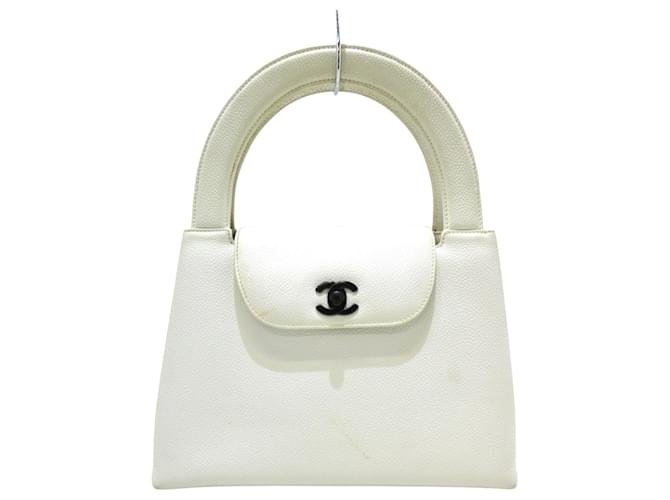 Timeless Chanel COCO Mark White Leather  ref.1067706