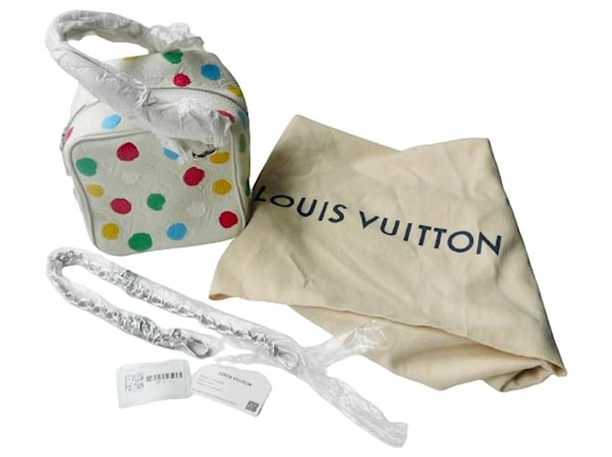 LOUIS VUITTON X YAYOI KUSAMA SQUARE BAG M21778 White Leather  ref.1067791