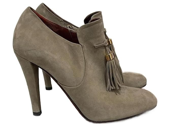 GUCCI  Ankle boots T.eu 39 Suede Beige  ref.1067833