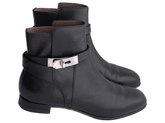 Hermès Neo Ankle Boots Black Leather  ref.1068015