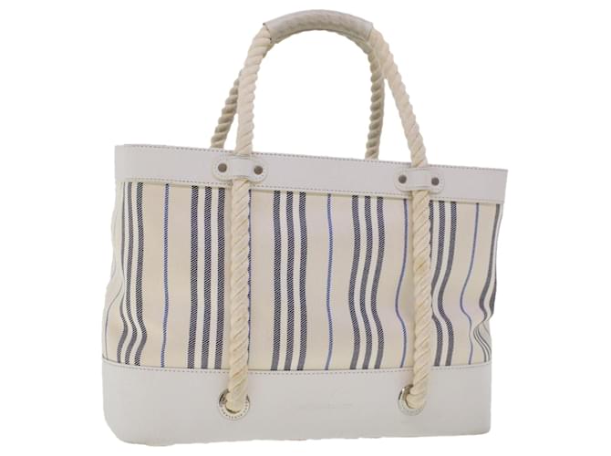 BURBERRY Hand Bag Canvas White Auth bs6258 Cloth  ref.1068091