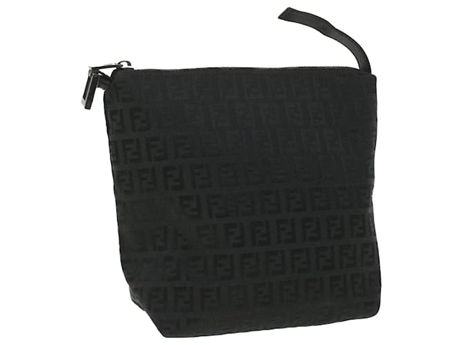 FENDI Zucchino Canvas Hand Bag Black Auth bs4045 Cloth  ref.1068183