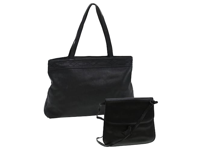 Bottega Veneta BOTTEGAVENETA Shoulder Hand Bag Leather 2Set Black Auth bs5812  ref.1068193