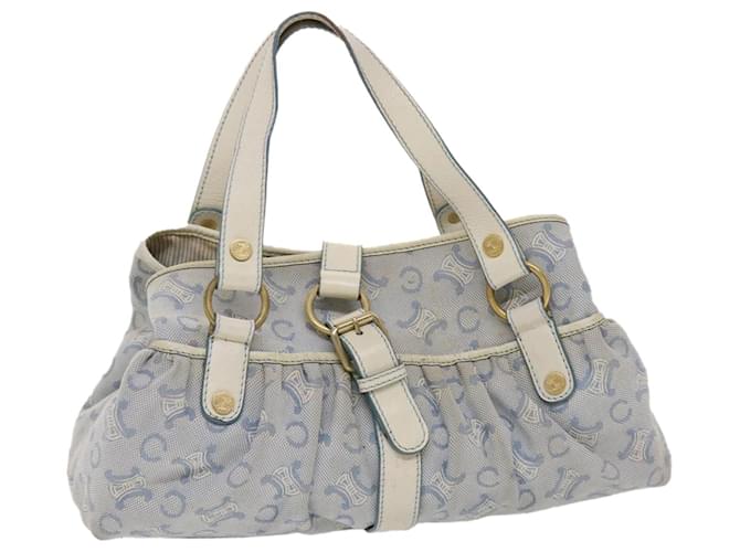 Céline CELINE Paris Macadam Shoulder Bag Canvas Blue White Auth bs6303 Cloth  ref.1068229