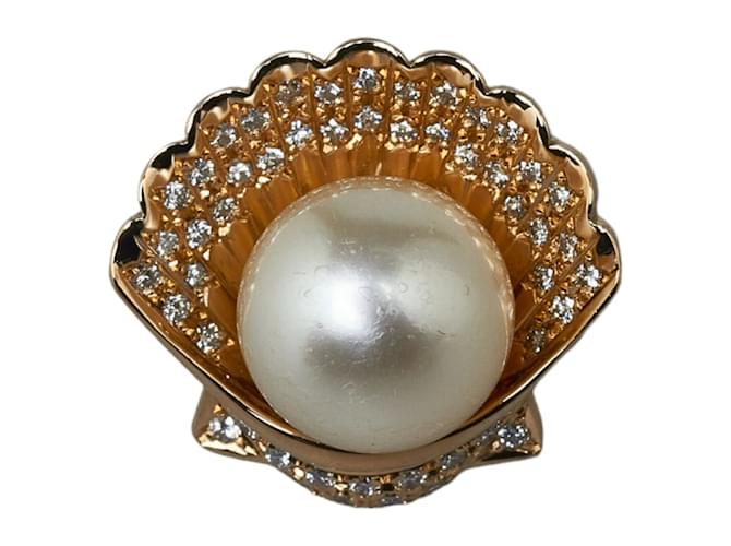 & Other Stories 18k Anello con perla di conchiglia di diamanti in oro D'oro Metallo  ref.1068612