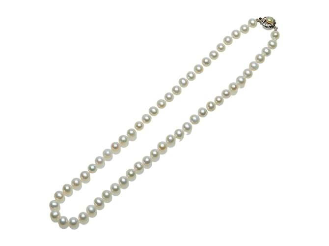 & Other Stories Classic Pearl Necklace White Silver Metal  ref.1068625