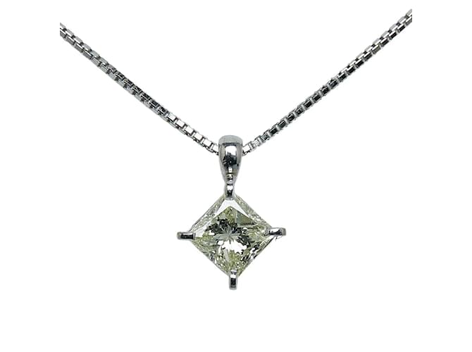 & Other Stories Collier pendentif diamant platine Métal Argenté  ref.1068639