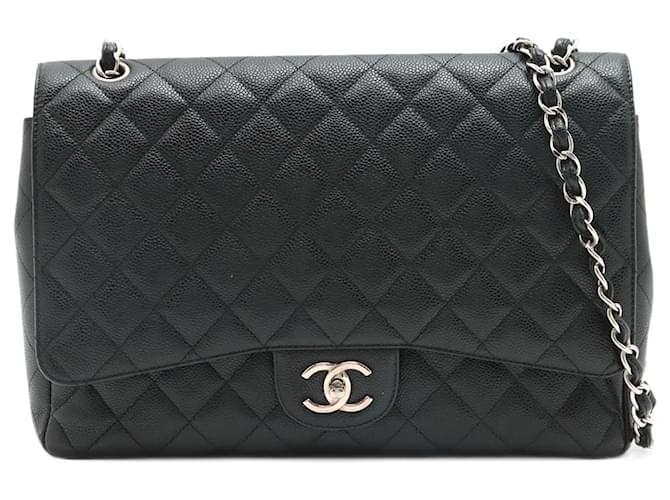 Timeless Chanel Double flap Black Cloth  ref.1068767