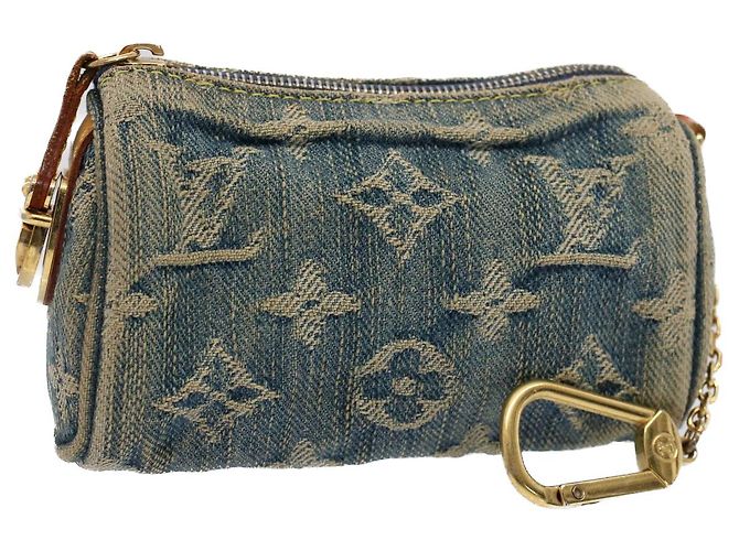 LOUIS VUITTON Monogram Denim Trousse Speedy Pouch Blue M95082 LV Auth 52566