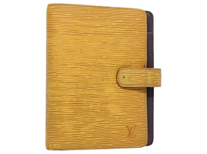 LOUIS VUITTON Epi Agenda MM Day Planner Cover Yellow R20049 LV Auth 52591 Leather  ref.1068925