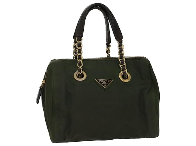 Bolso de mano PRADA Chain Nylon Caqui Auth bs8195  ref.1068963