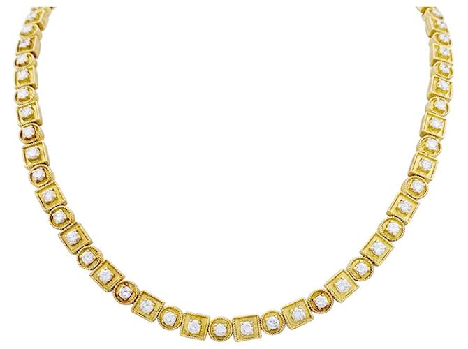 Autre Marque Collier Lalaounis, "Byzantine", or jaune et diamants.  ref.1069144