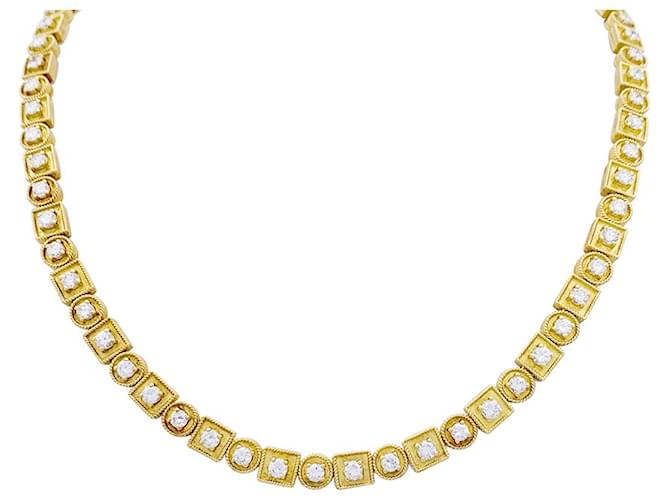 Autre Marque Lalaounis Necklace, "Byzantine", Yellow gold and diamonds.  ref.1069144