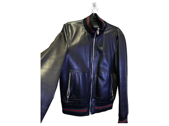 Gucci Bomber jacket Black Leather  ref.1069146