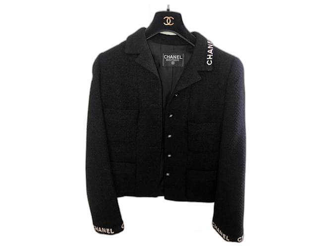 Chanel Jackets Black Wool  ref.1069147