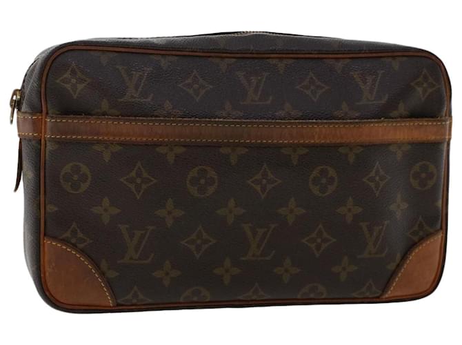 Louis Vuitton Monogram Compiegne 28 Clutch Bag M51845 LV Auth 50452 Brown Cloth  ref.1069215