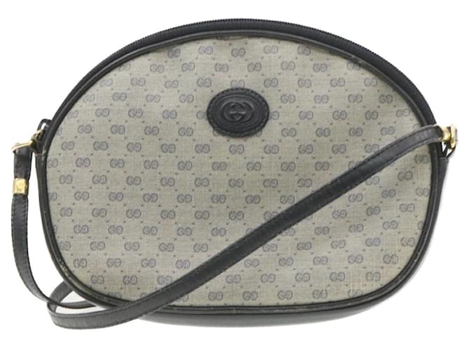 GUCCI Micro small GG Canvas Shoulder Bag PVC Leather Blue Auth am286g Synthetic Leatherette  ref.1069225