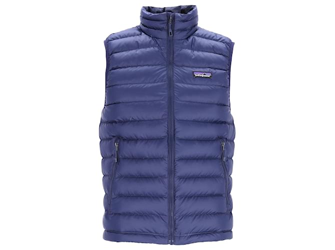 Autre Marque Patagonia Quilted Ripstop Down Gilet in Navy Blue Polyester  ref.1069295